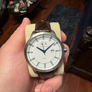Armani Exchange Silver and Brown Watch